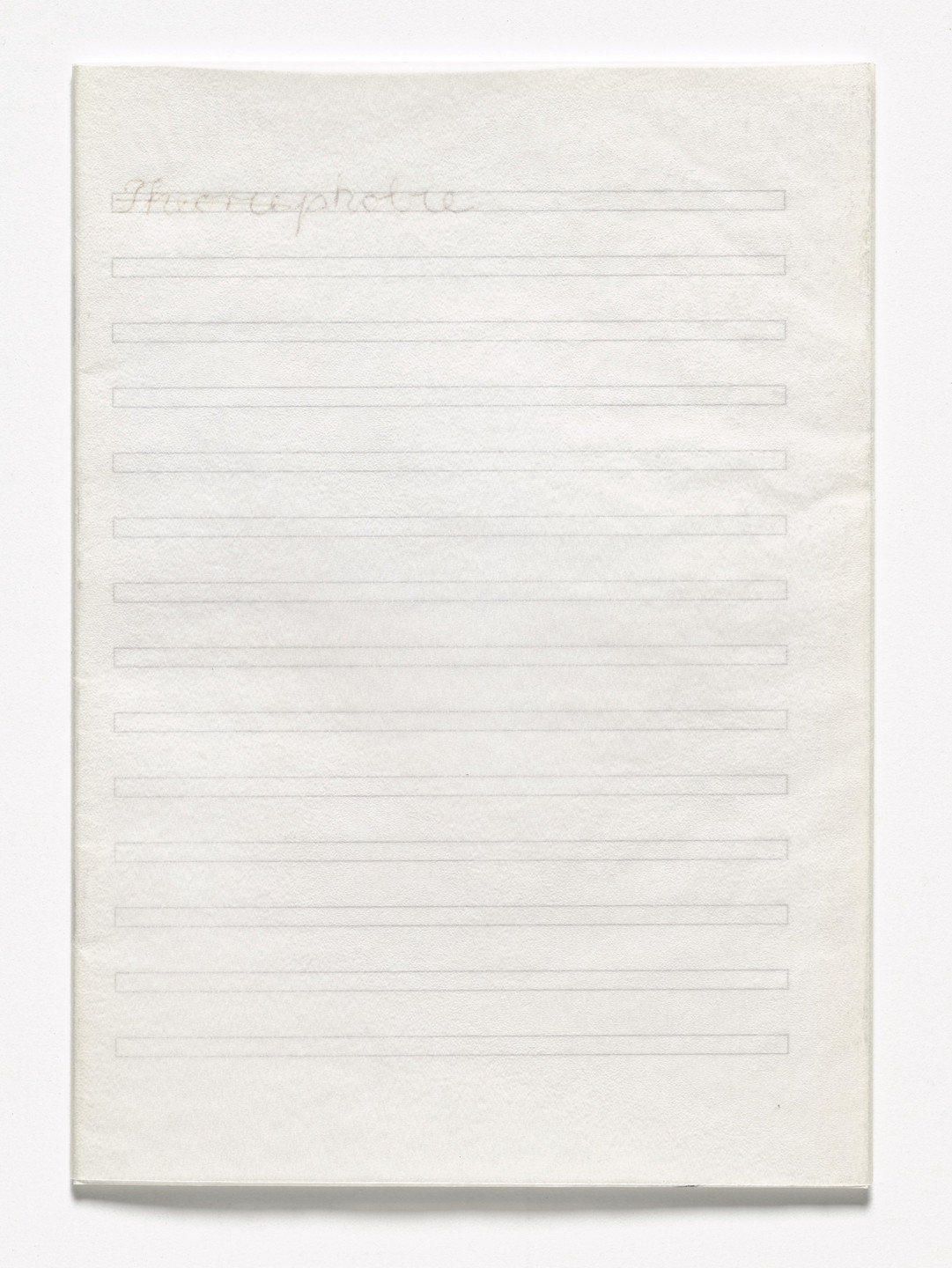 Rosemarie Trockel. Theoriephobie (Theory Phobia) from Book Drafts. 1983
