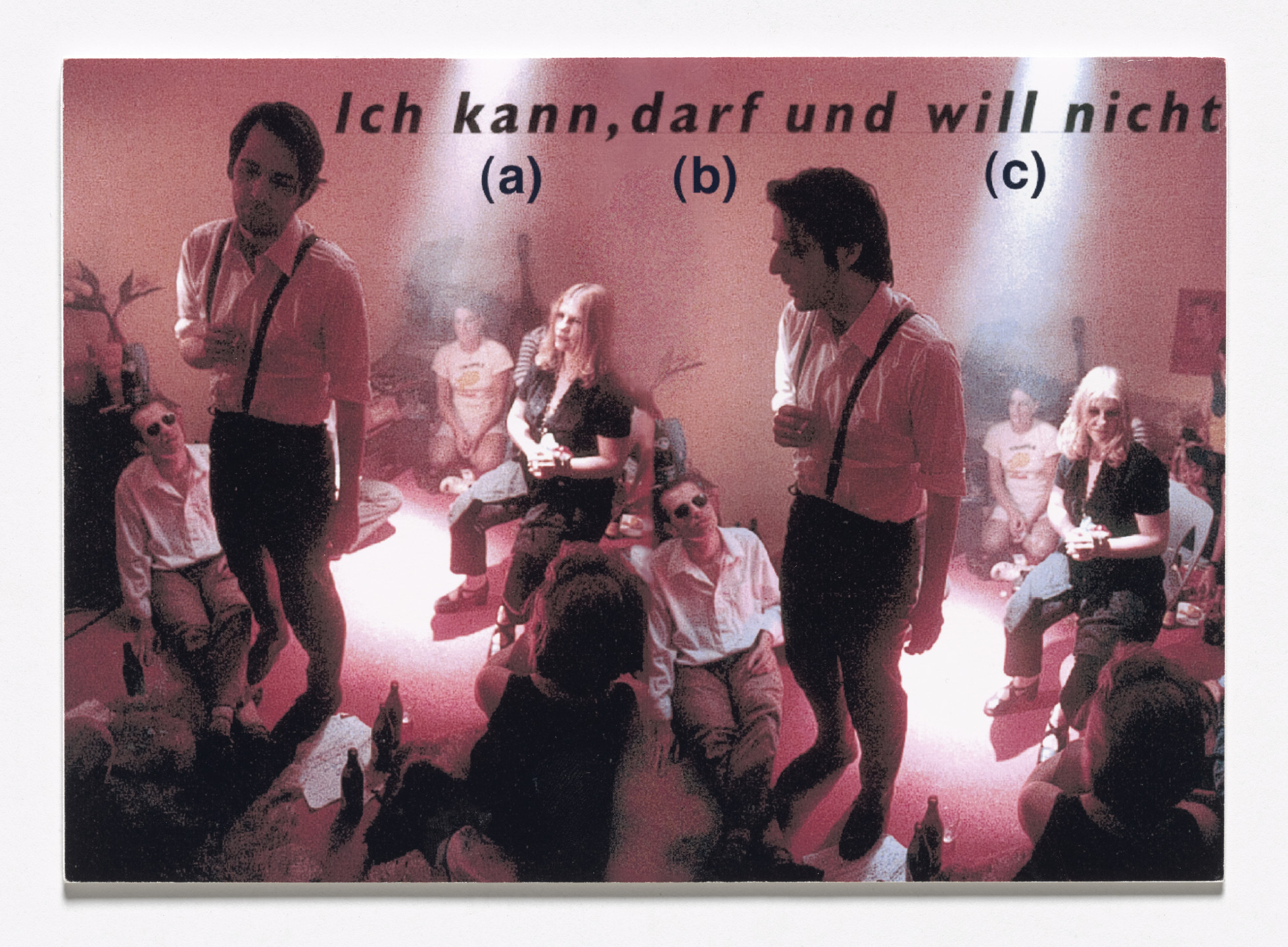 Rosemarie Trockel. Ich kann (a) darf (b) und will (c) nicht (I cannot [a] shall not [b] and don't want to [c]) from Book Drafts. 1995