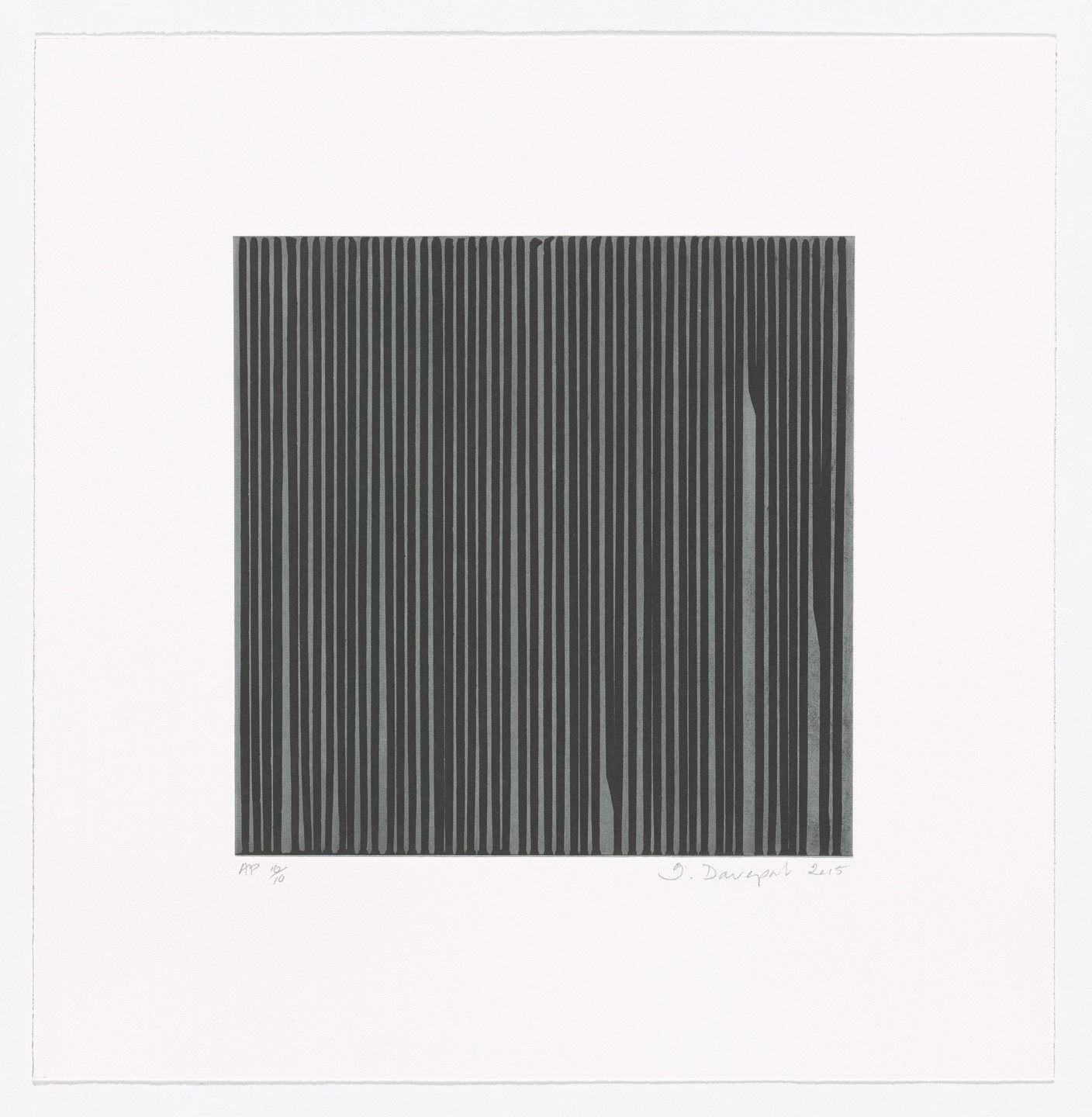 Ian Davenport. Black on Grey Anniversary Print from Alan Cristea Gallery Twentieth Anniversary Portfolio. 2015