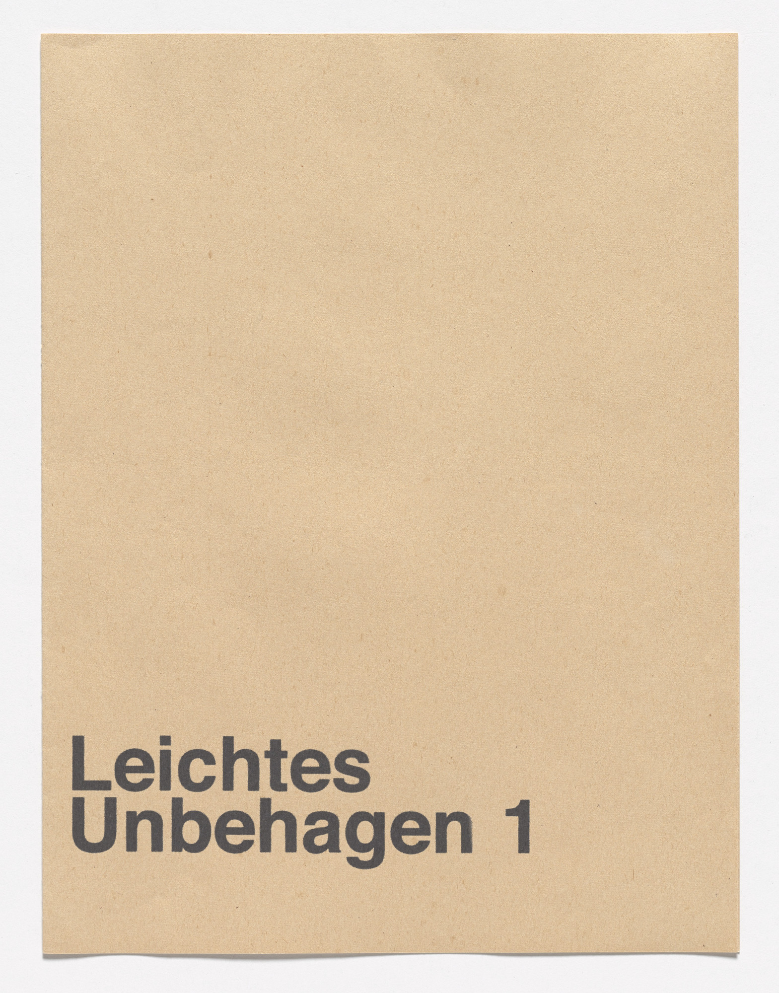 Rosemarie Trockel. Leichtes Unbehagen 1 (Slight Discomfort 1) from Book Drafts