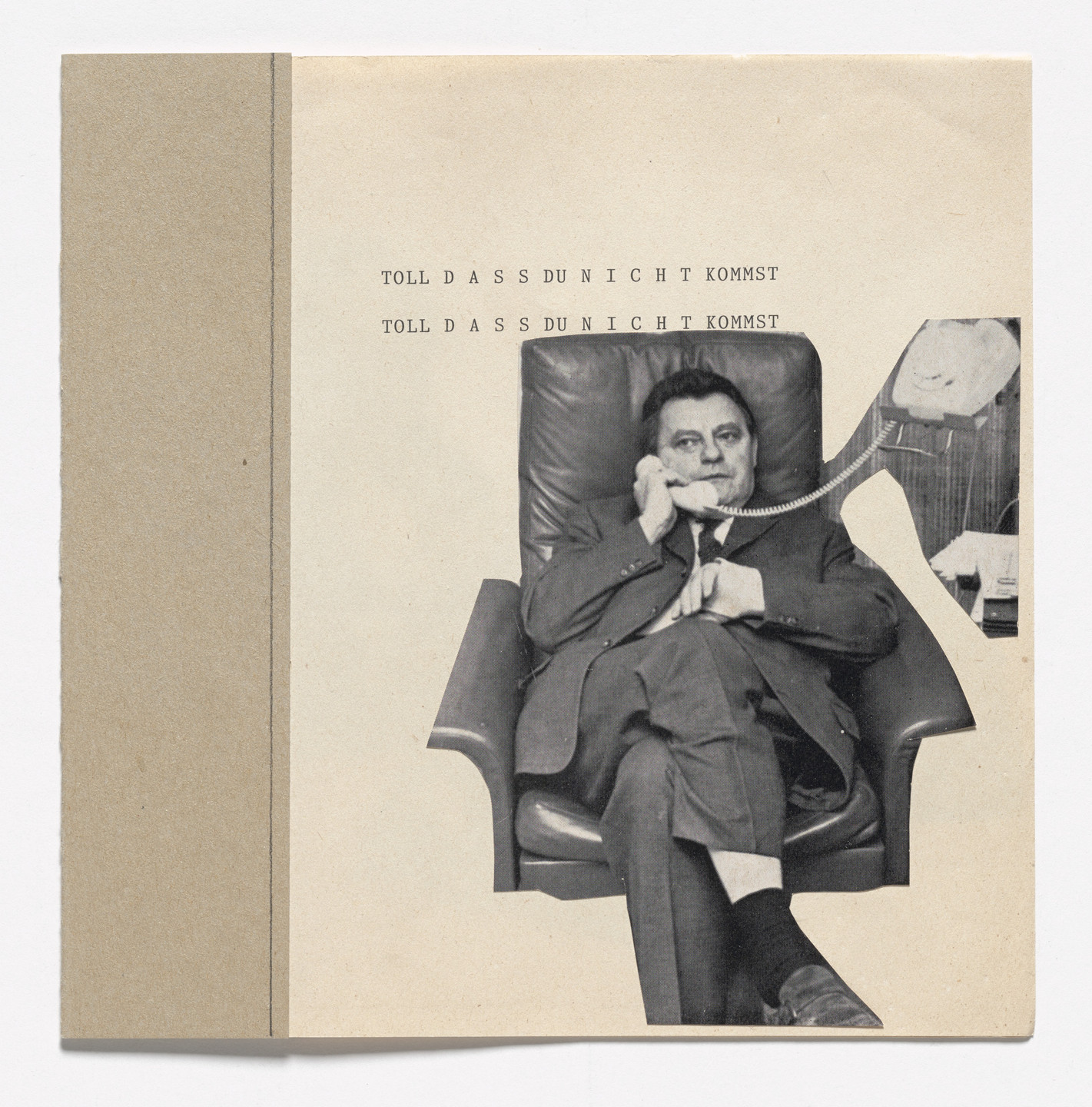 Rosemarie Trockel. Toll, dass du nicht kommst (Great That You&#39;re Not Coming) from Book Drafts. 1983