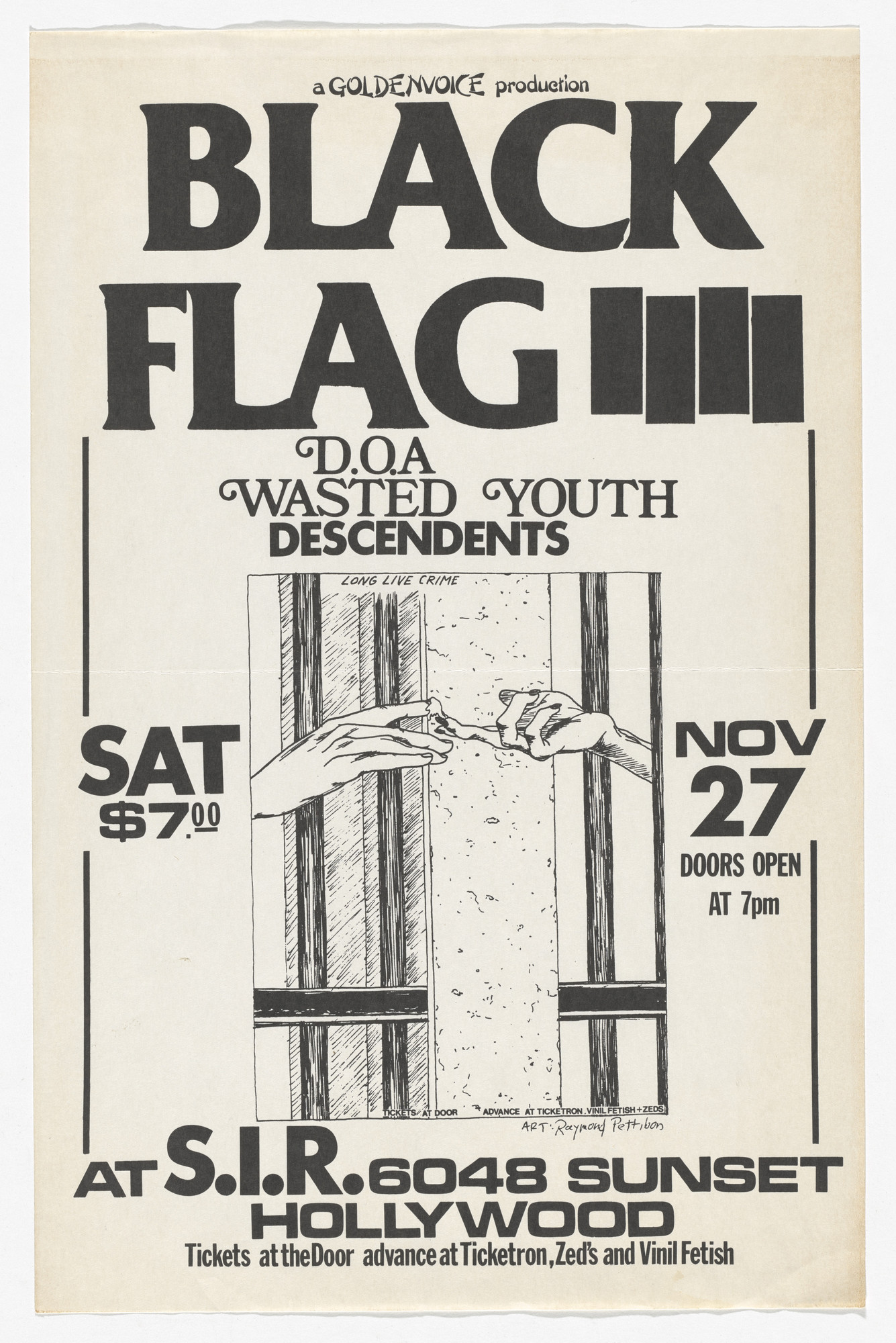 Raymond Pettibon. Black Flag at S.I.R.