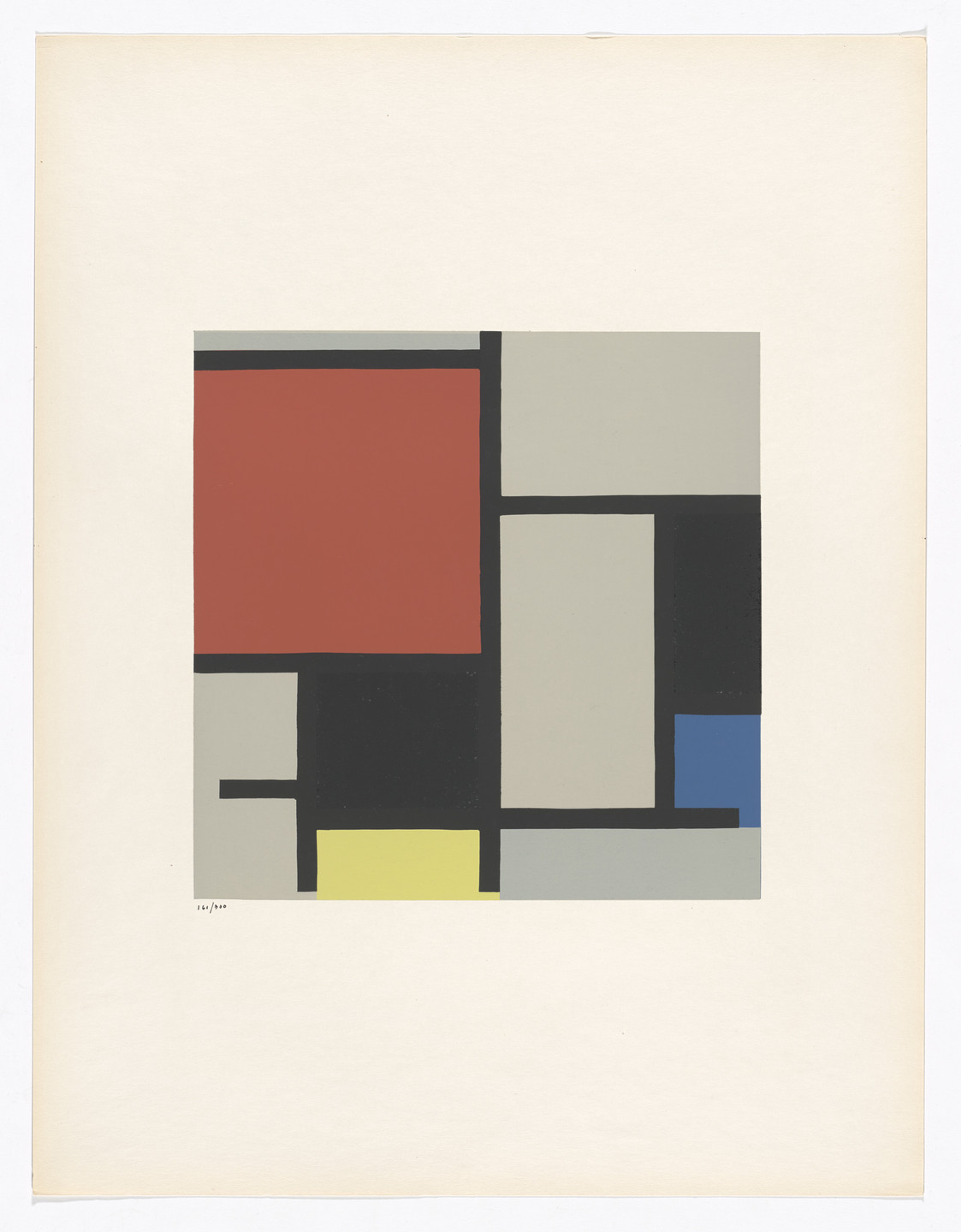 Piet Mondrian. Composition from Art of Today, Masters of Abstract Art (Art d&#39;aujourd&#39;hui, maîtres de l&#39;art abstrait), Album I. 1953 (original executed in 1921)