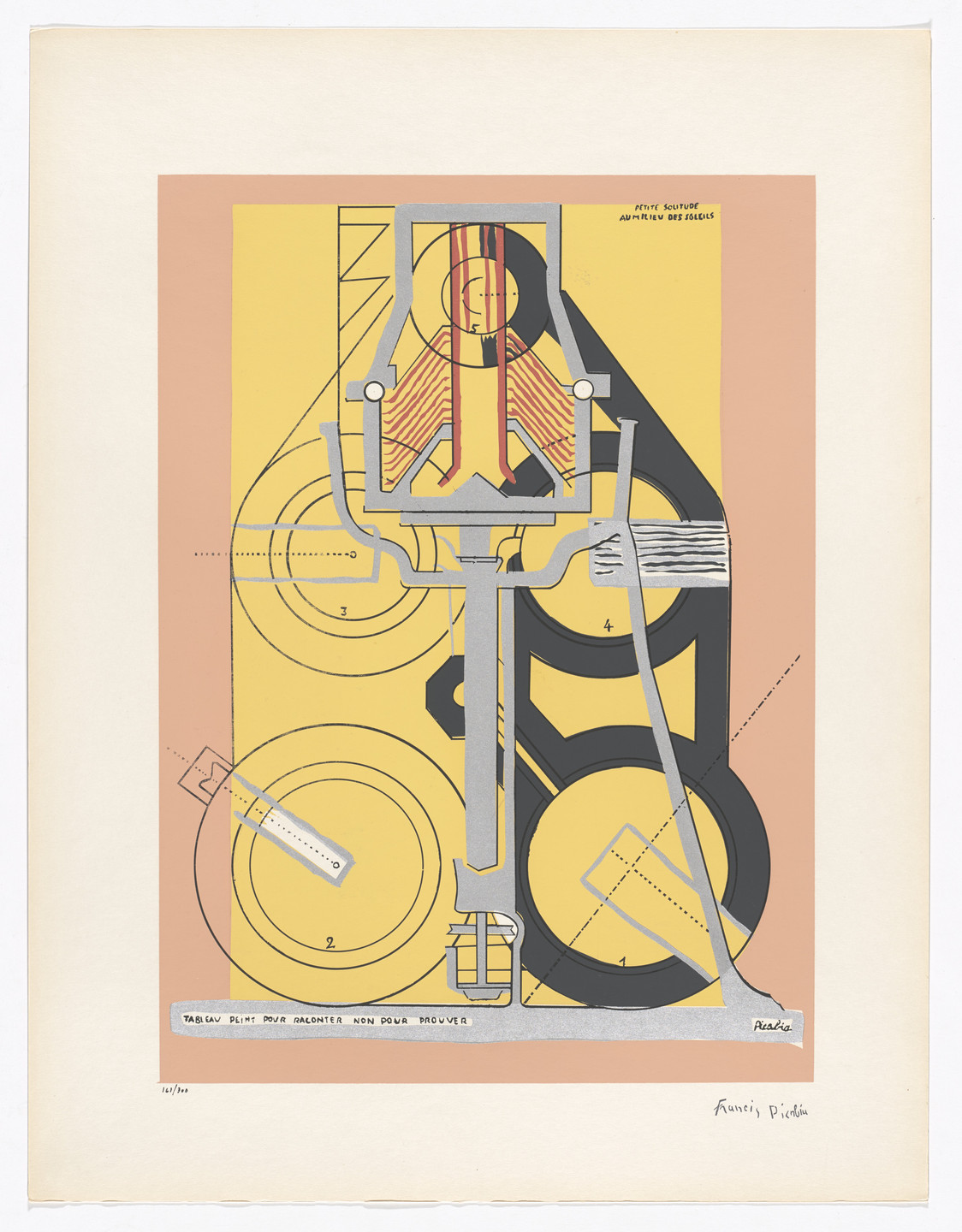 Francis Picabia. A Little Solitude in the Midst of Suns (Petite solitude au milieu des soleils) from Art of Today, Masters of Abstract Art (Art d&#39;aujourd&#39;hui, maîtres de l&#39;art abstrait), Album I. 1953 (original executed in 1915)