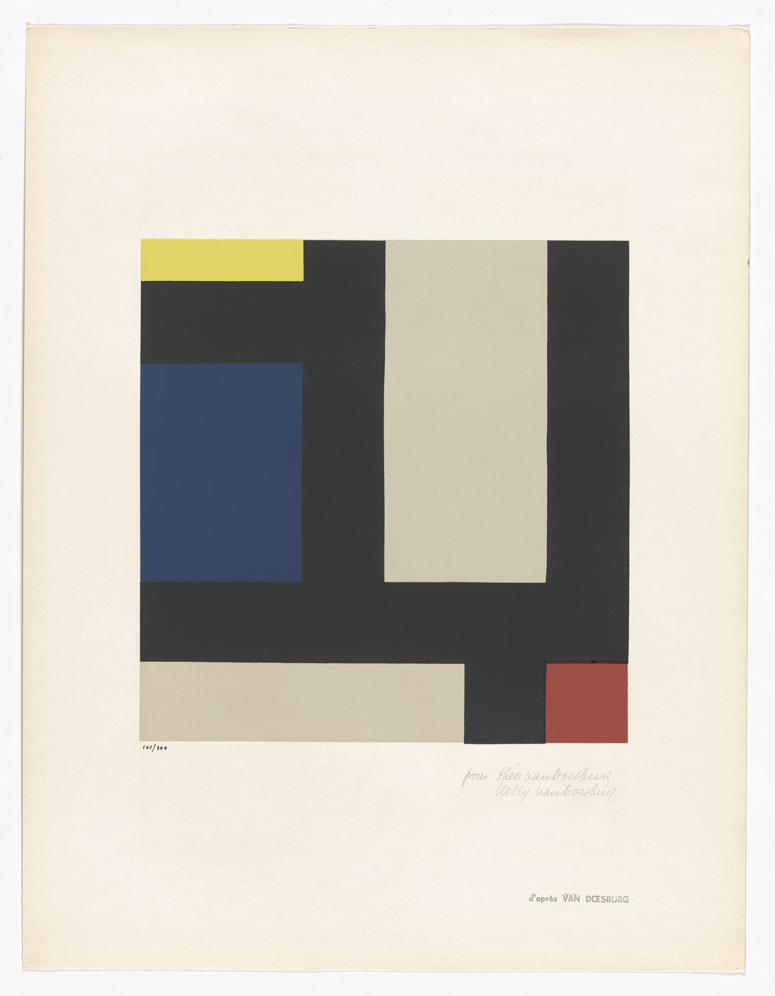 Theo van Doesburg. Composition from Art of Today, Masters of Abstract Art (Art d'aujourd'hui, maîtres de l'art abstrait), Album I. 1953 (original executed in 1924)