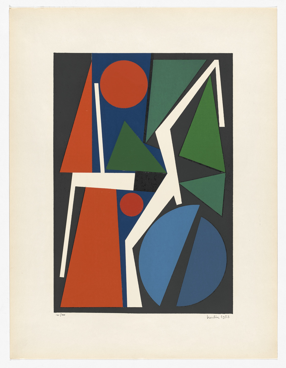 Auguste Herbin. Madman (Fou) from Art of Today, Masters of Abstract Art (Art d&#39;aujourd&#39;hui, maîtres de l&#39;art abstrait), Album I. 1953