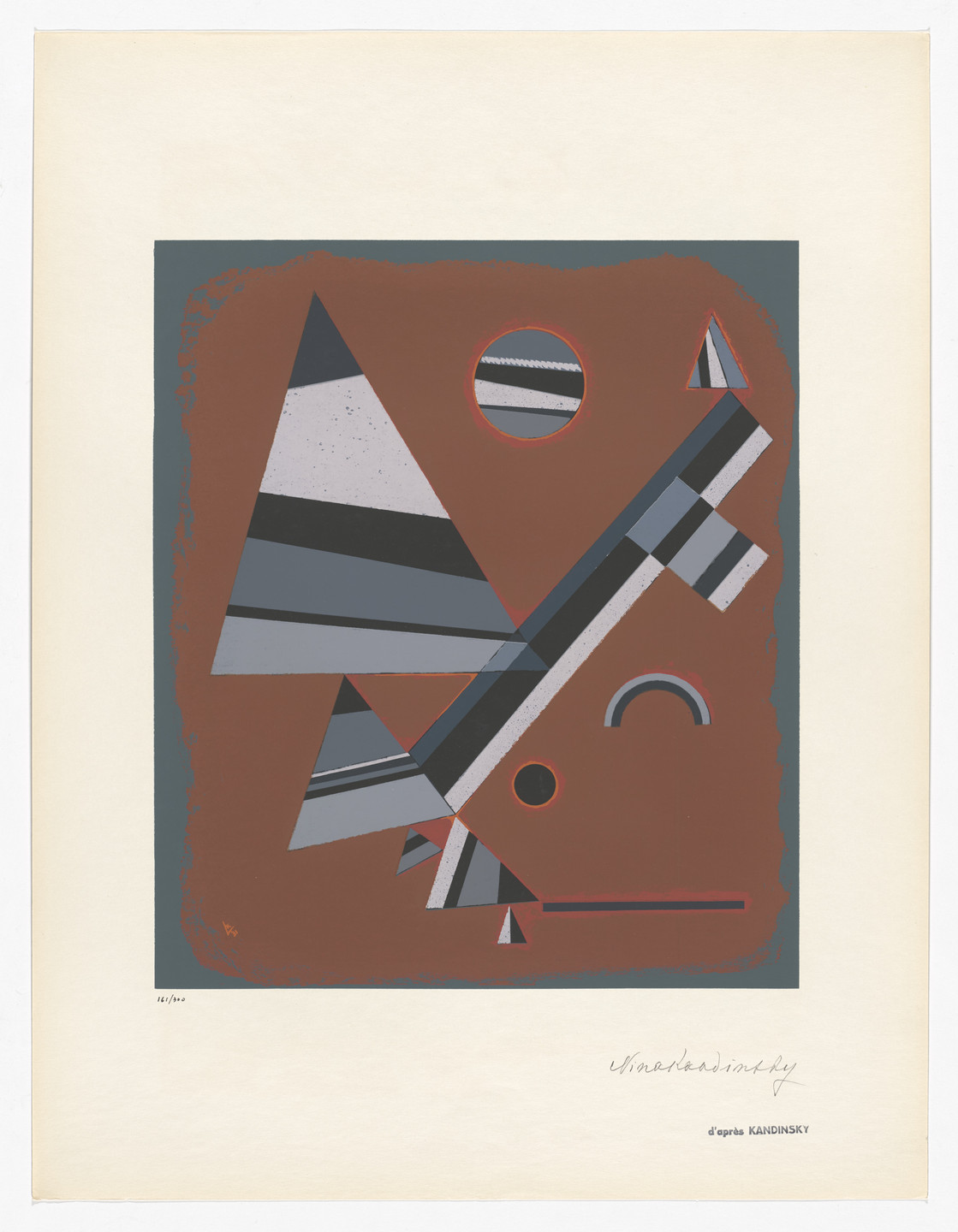 Vasily Kandinsky. Gray (Gris) from Art of Today, Masters of Abstract Art (Art d'aujourd'hui, maîtres de l'art abstrait), Album I. 1953 (original executed in 1931)