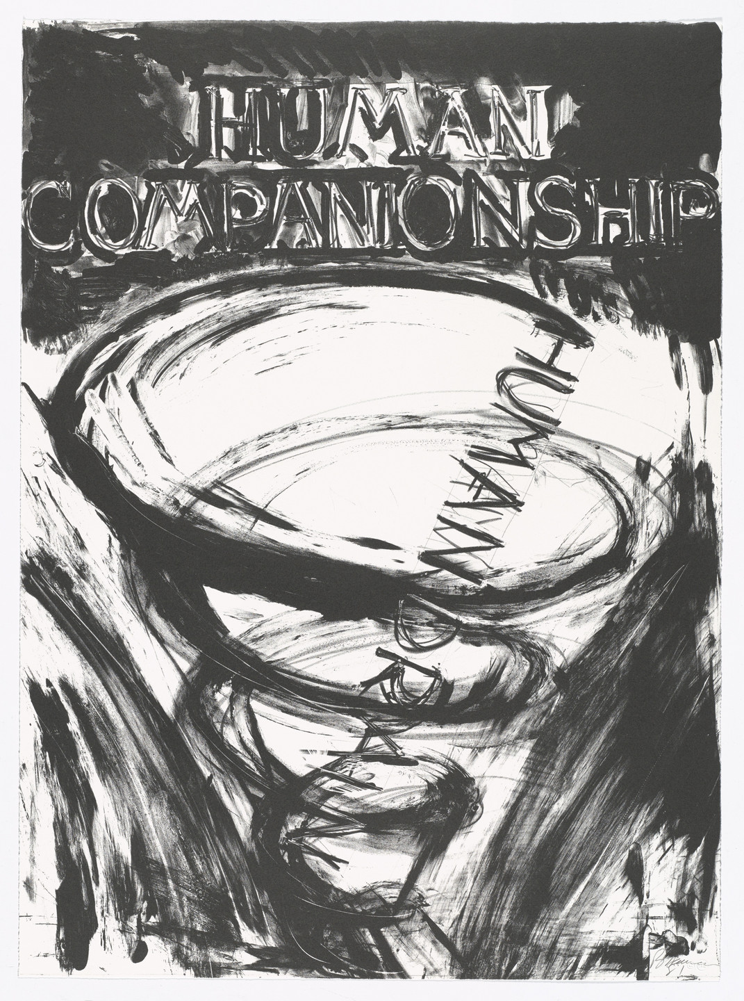 Bruce Nauman. Human Companionship, Human Drain from Eight Lithographs to Benefit the Foundation for Contemporary Performance Arts, Inc.. 1981