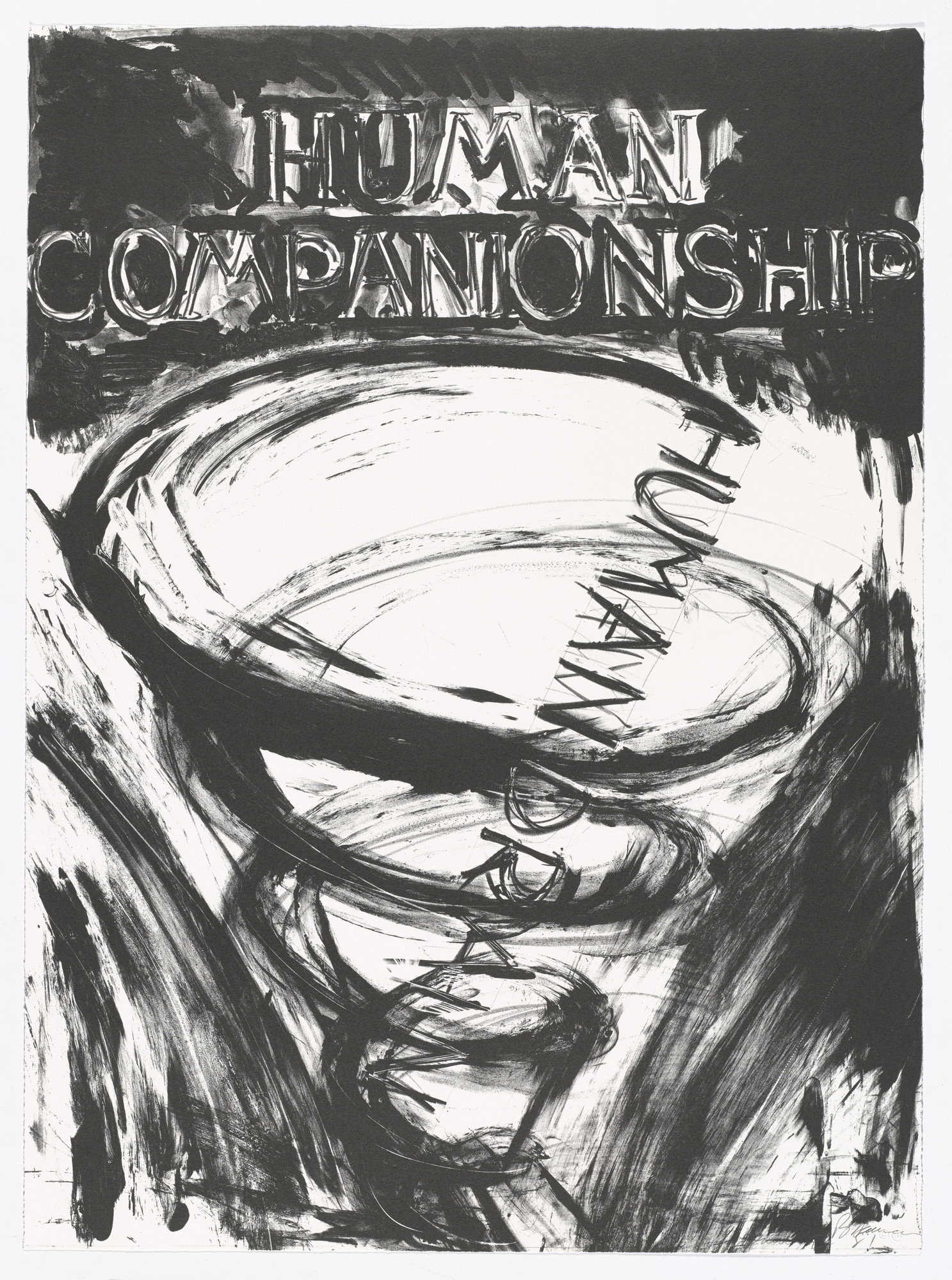 Bruce Nauman. Human Companionship, Human Drain from Eight Lithographs to Benefit the Foundation for Contemporary Performance Arts, Inc.