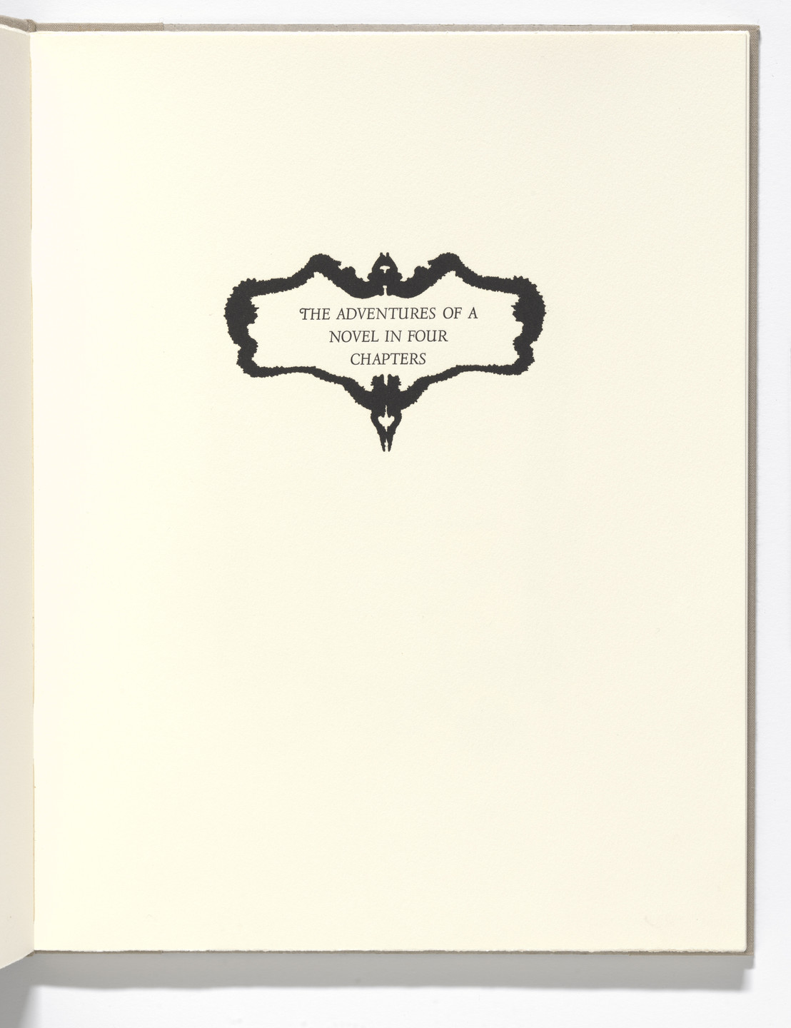 Bruce Conner. Half title page (folio 5) from The Adventures of a Novel in Four Chapters. 1991