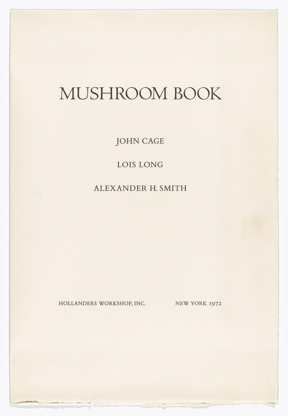 John Cage, Lois Long. Mushroom Book. 1972 (Prints executed August 1971 - May 1972)