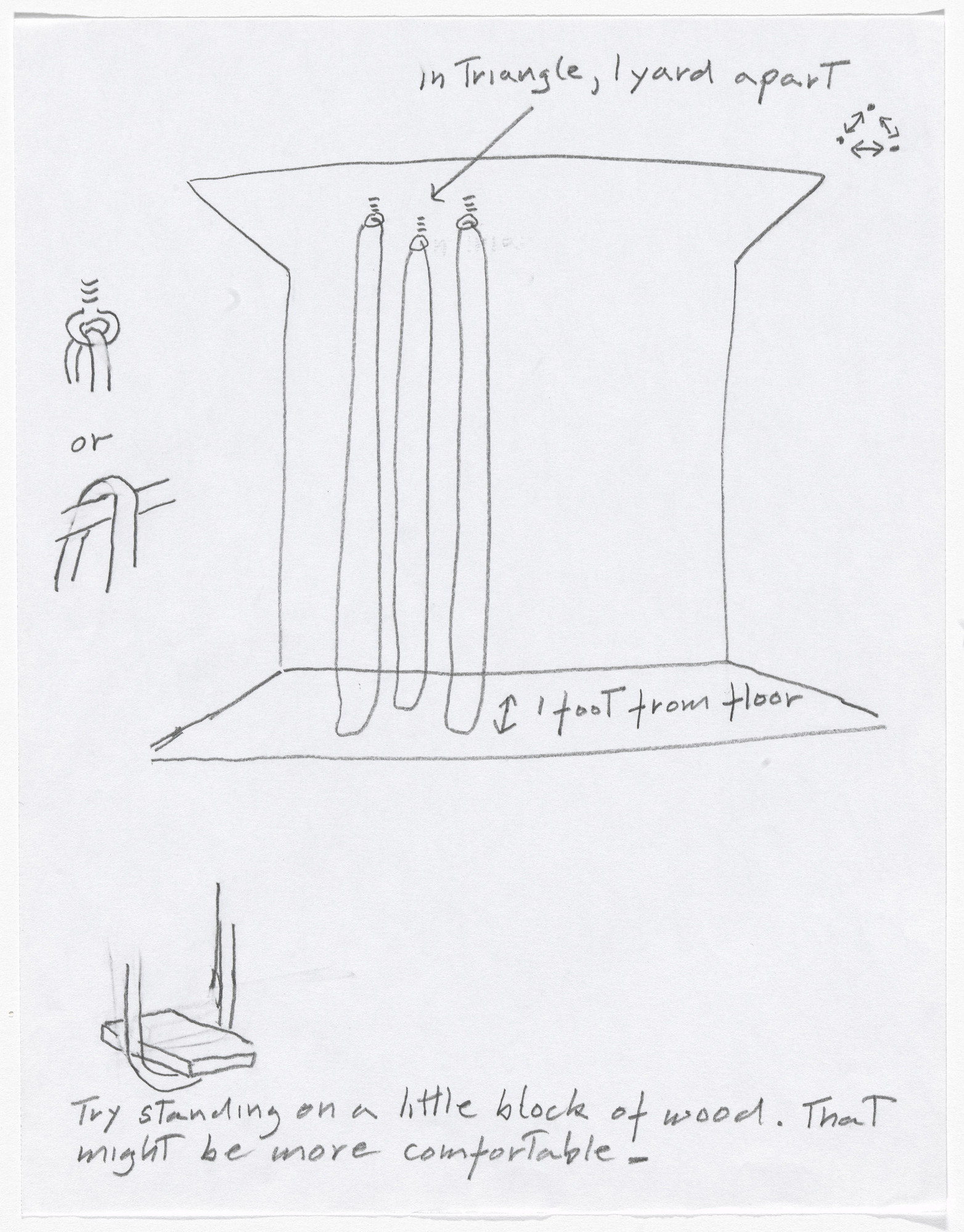 Simone Forti. Sketches from "Hangers" Performance