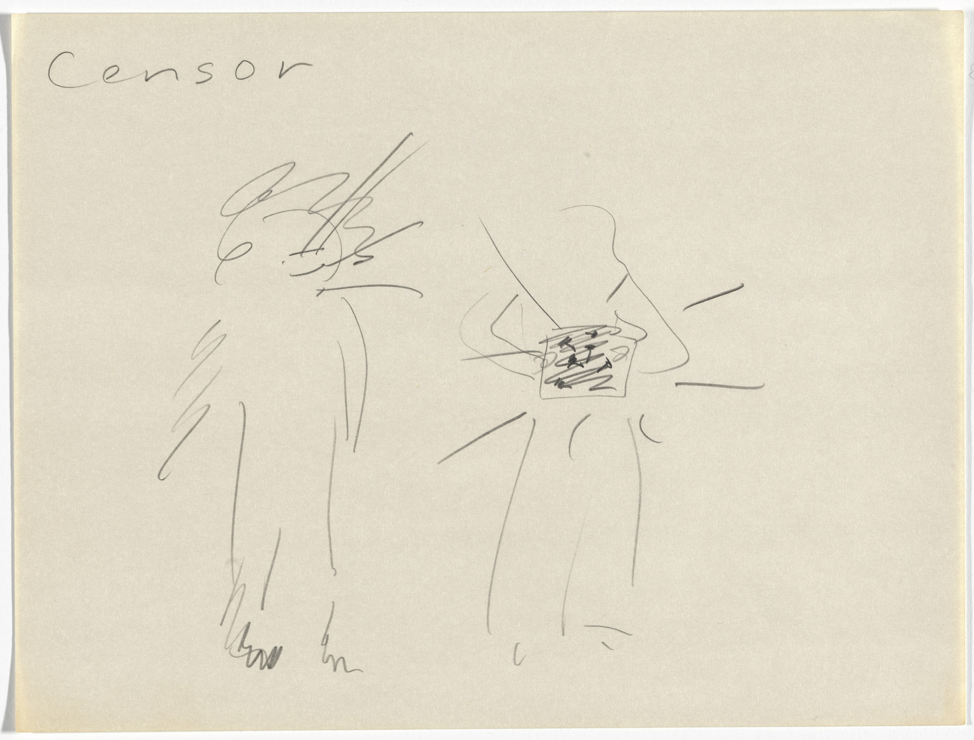 Simone Forti. Handbook in Motion: Original drawing from Censor