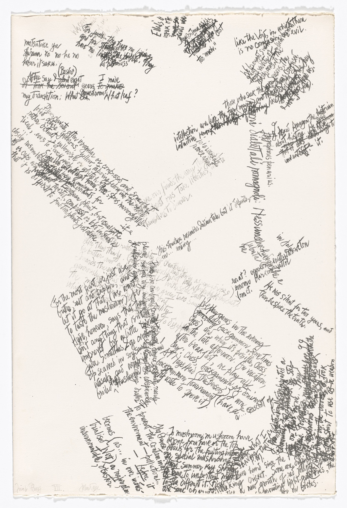 John Cage. VII (plate, folio 21) from Mushroom Book