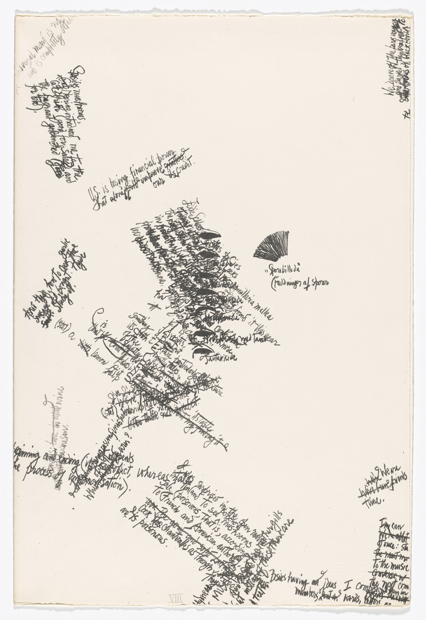 John Cage. VIII (plate, folio 24) from Mushroom Book