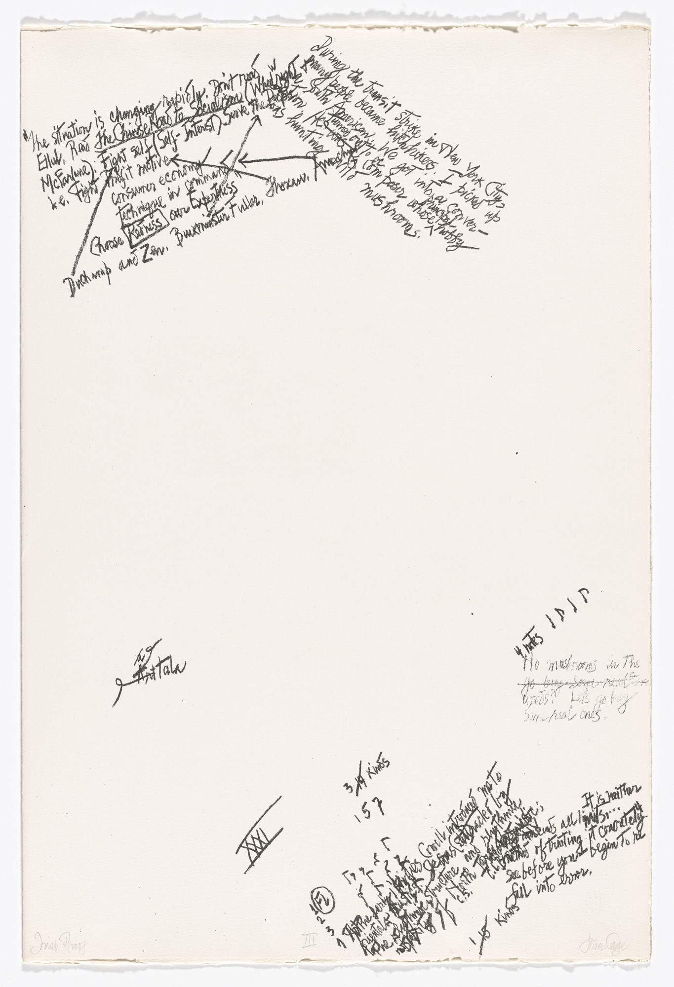 John Cage. III (plate, folio 9) from Mushroom Book