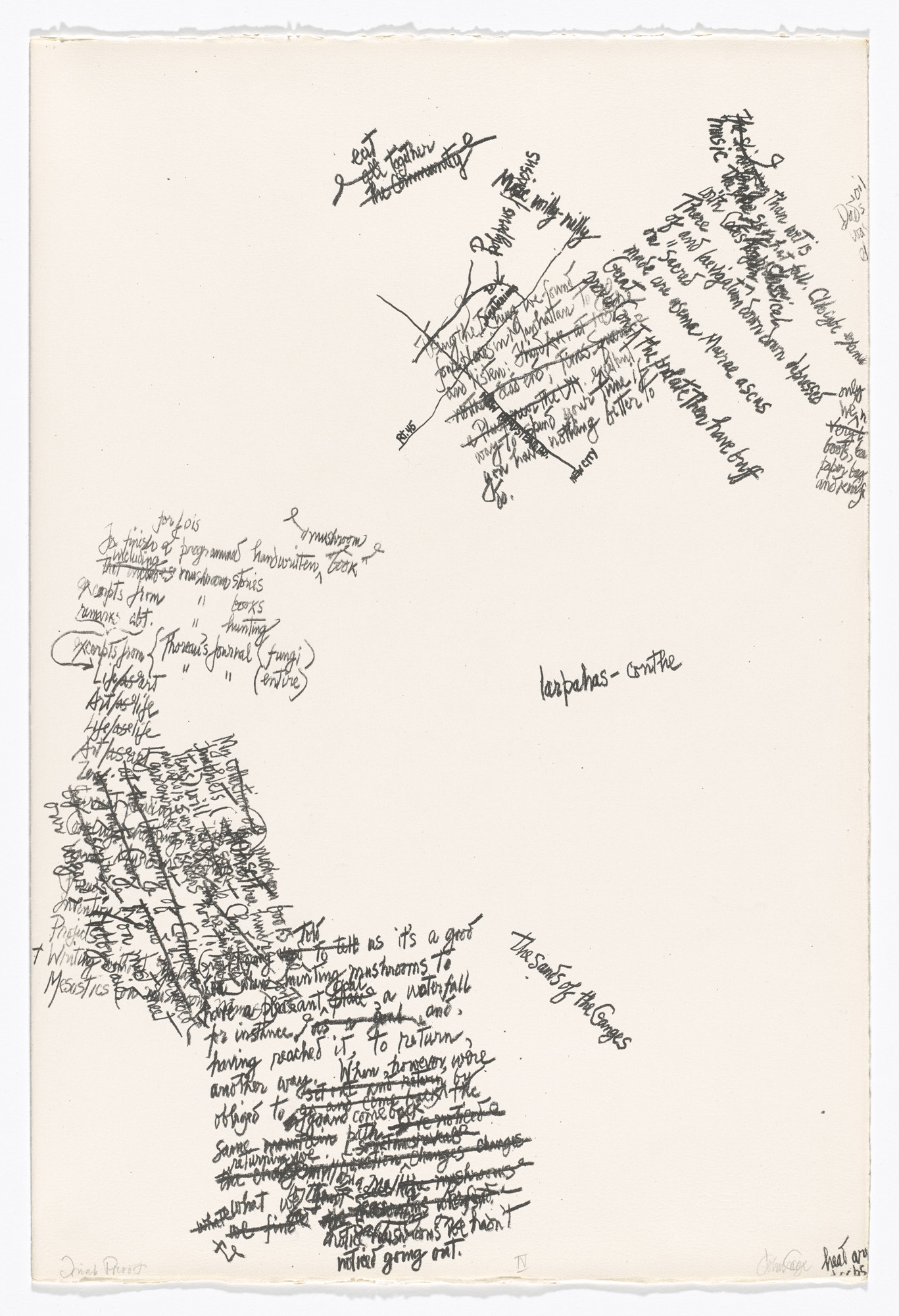 John Cage. IV (plate, folio 12) from Mushroom Book