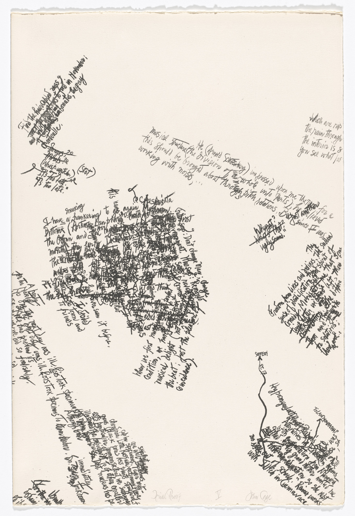 John Cage. V (plate, folio 15) from Mushroom Book