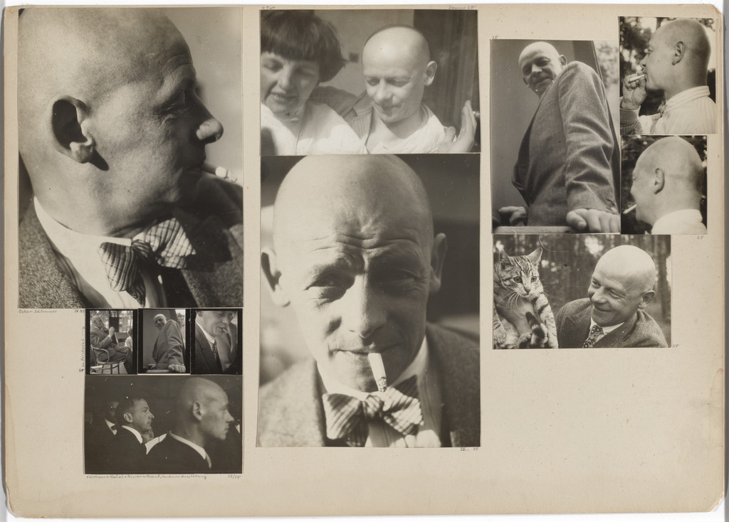 Oskar Schlemmer; [Schlemmer] in the Master’s Council; [Schlemmer] with Wittwer, Kallai, and Marianne Brandt, Preliminary Course Exhibition; [Schlemmer] ​and ​Tut