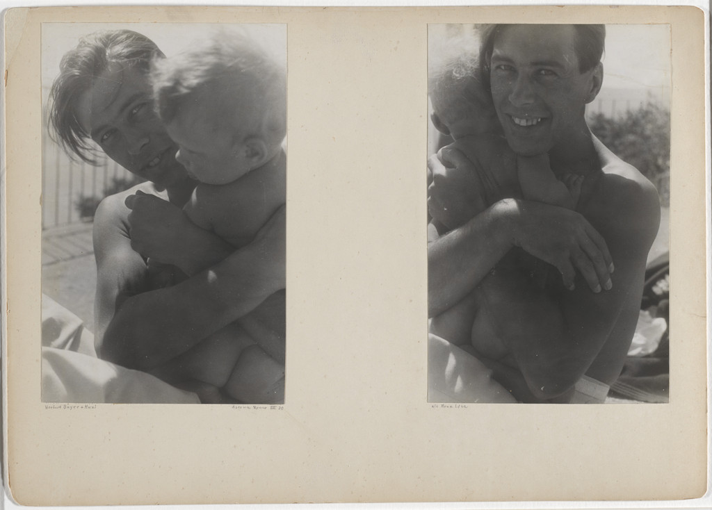 Herbert Bayer and Muzi; [Bayer] as Mona Lisa, Ascona Ronco