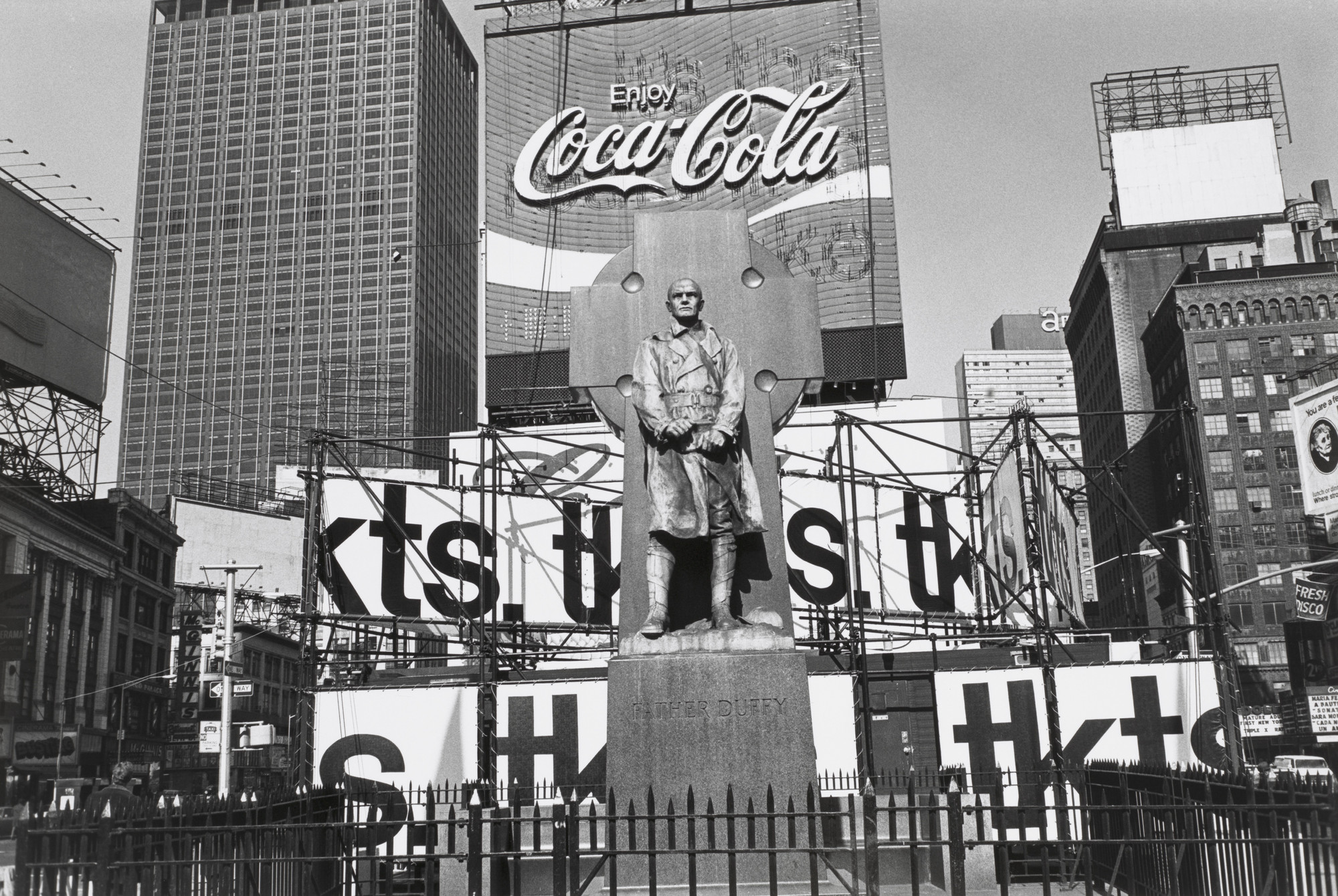 Lee Friedlander. Father Duffy. Times Square, New York City. 1974