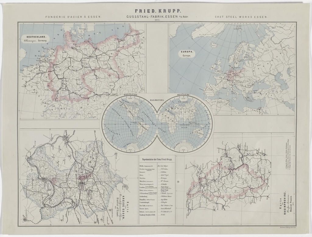 Map of Friedrich Krupp Cast Steel Works, Essen