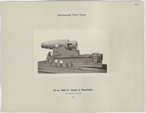 36 cm. (1000 Pfünder) Kanone in Thurm-Laffete für Russland (Cronstadt)