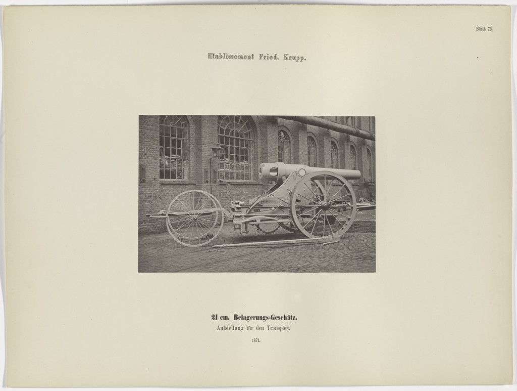 21 cm Belagerungs-Geschütz, Aufstellung für den Transport