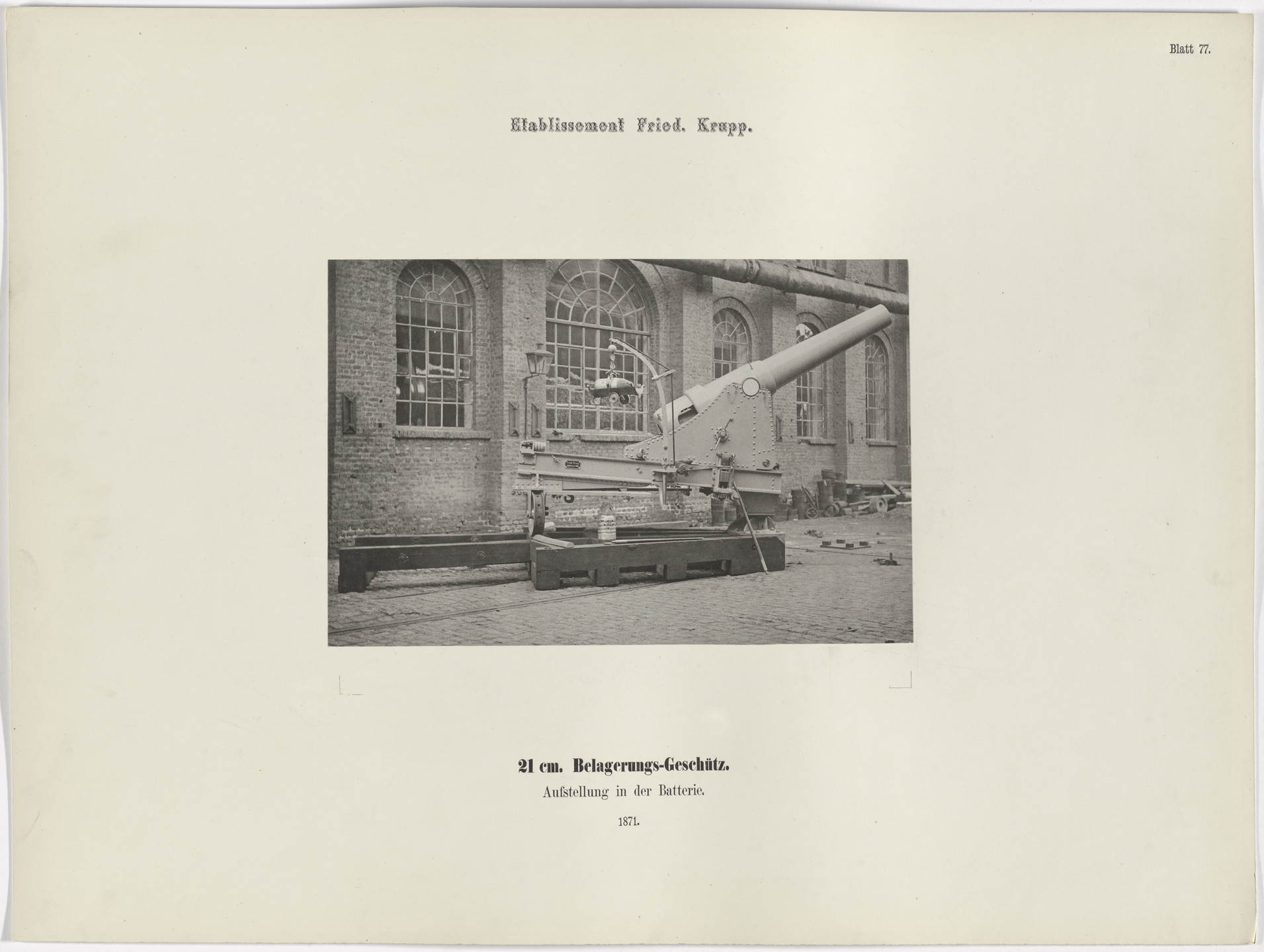Hugo van Werden. 21 cm Belagerungs-Geschütz, Aufstellung in der Batterie. 1871