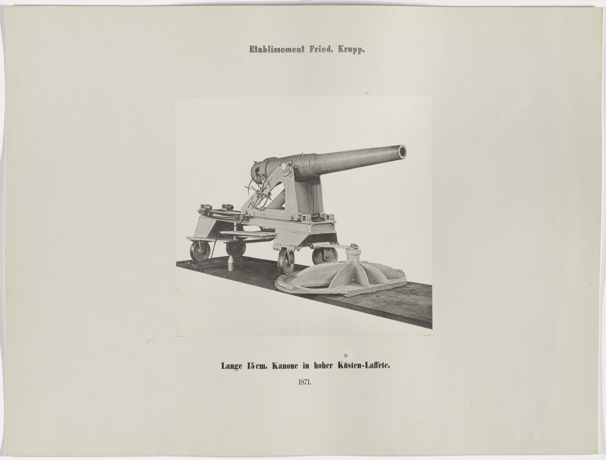 Hugo van Werden. Lange 15 cm. Kanone in hoher Kusten-Laffete