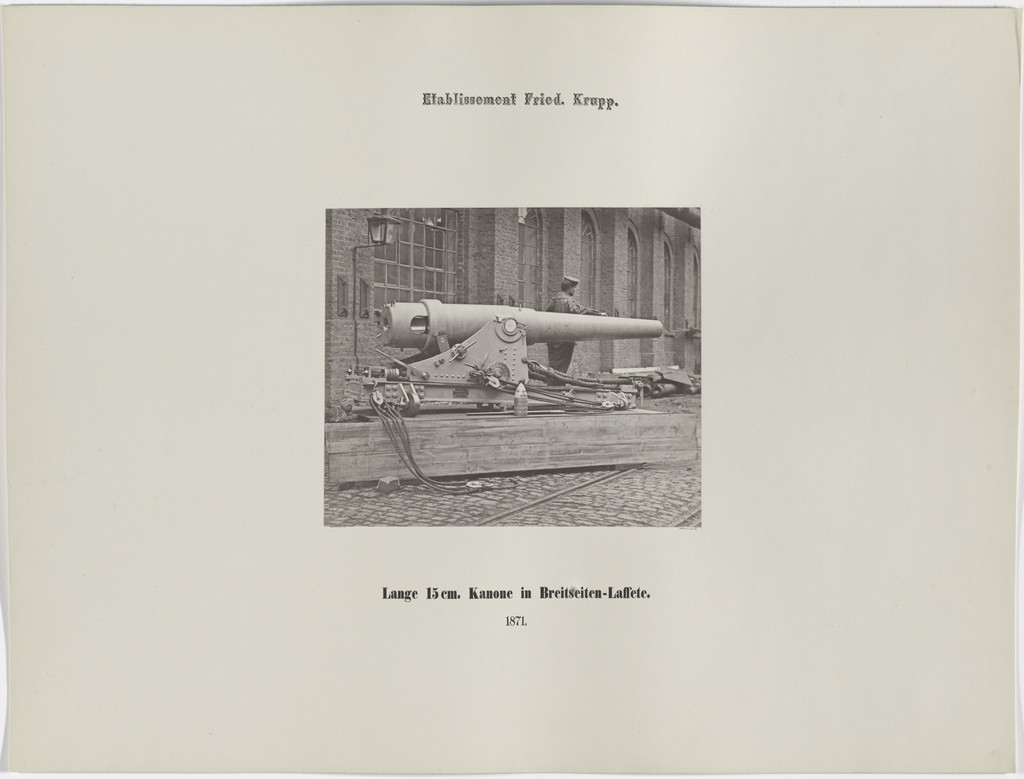 Lange 15 cm. Kanone in hoher Breitseiten-Laffete