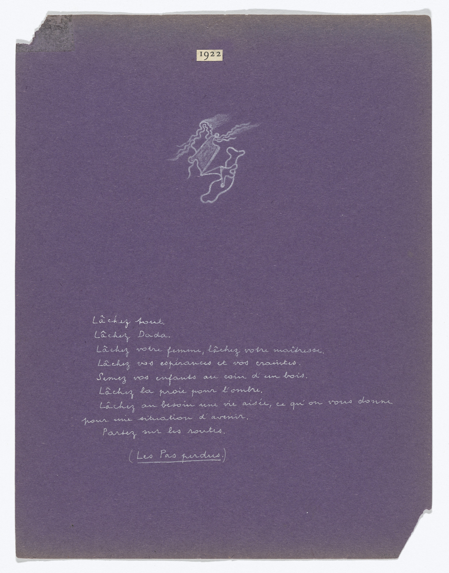 Yves Tanguy, André Breton. .a: Untitled (1922), .b: Le Buvard de Cendre (1923)