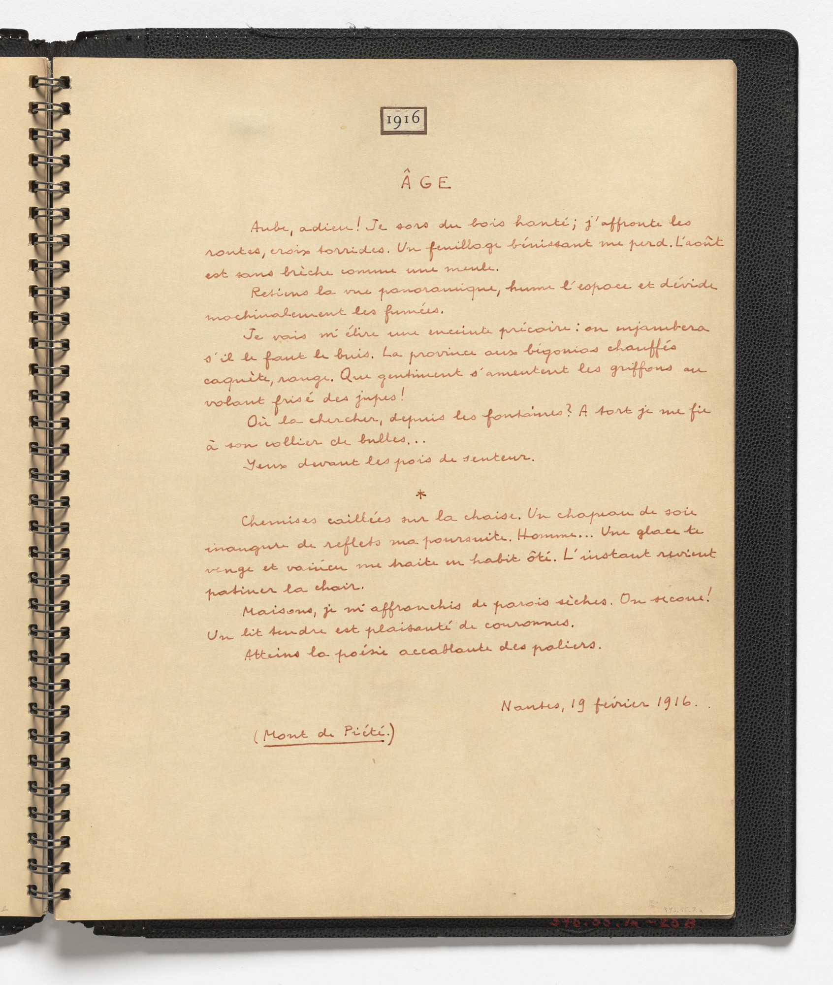 Yves Tanguy, André Breton. .a: Âge (1916), .b: A Propos de Guillaume Apollinaire (1917)