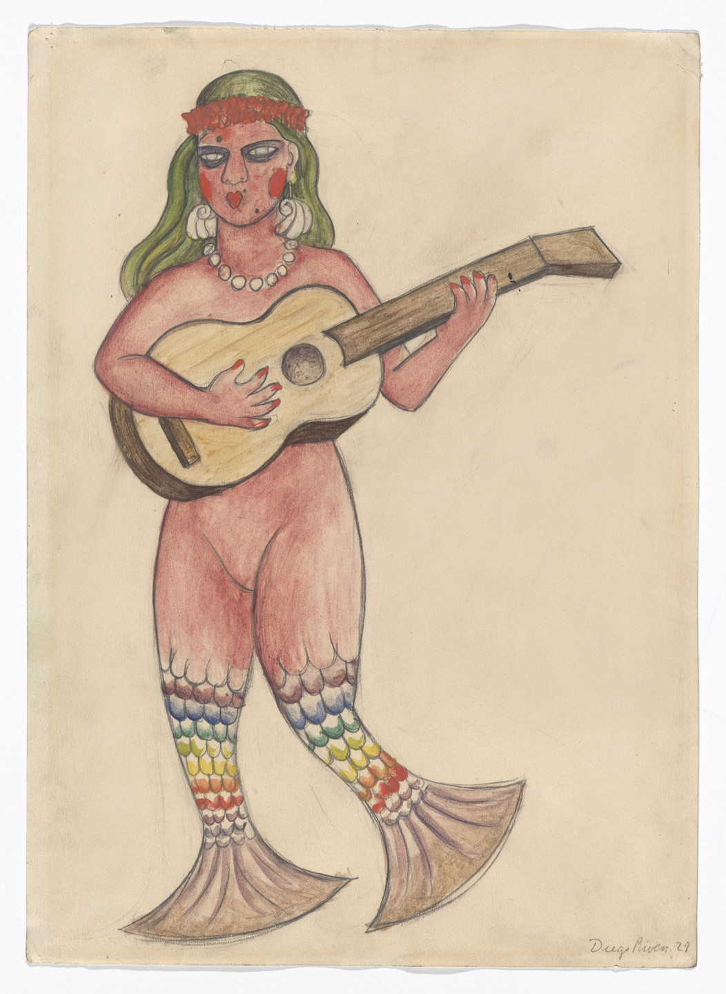 Diego Rivera. The Siren. Costume design for the ballet H.P. (Horsepower). 1927