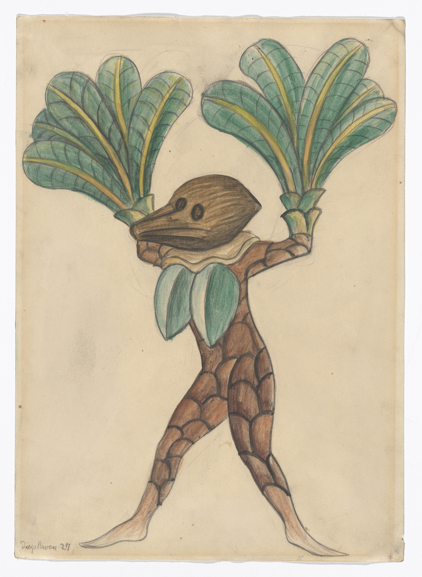 Diego Rivera. Cocoa Nut. Costume design for the ballet H.P. (Horsepower)