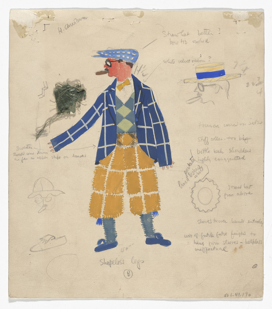 The Motorist. Costume design for the ballet Filling Station (recto); Costume design for the ballet Filling Station (verso)