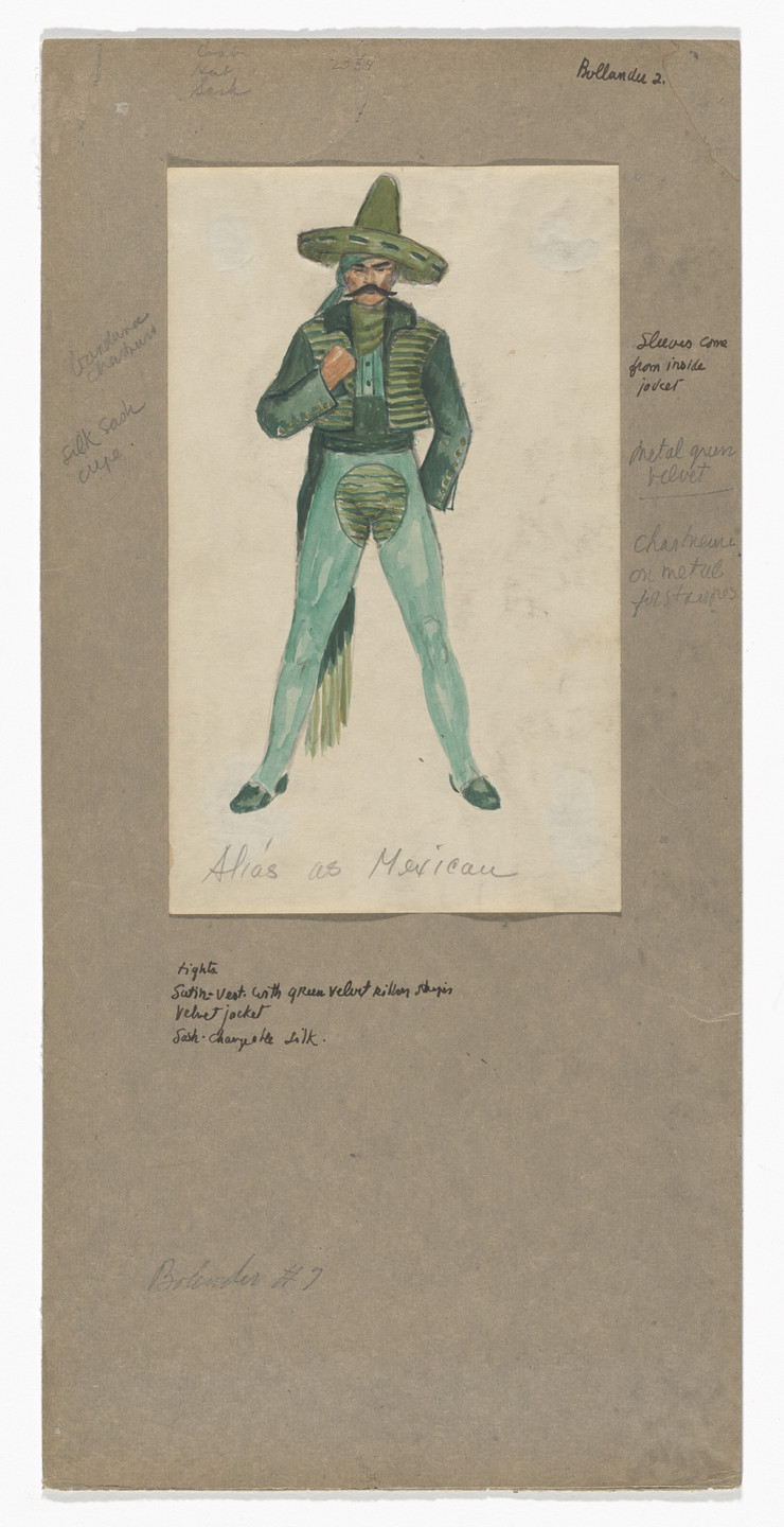 Jared French. Alias as Mexican. Costume design for the ballet Billy the Kid. 1938
