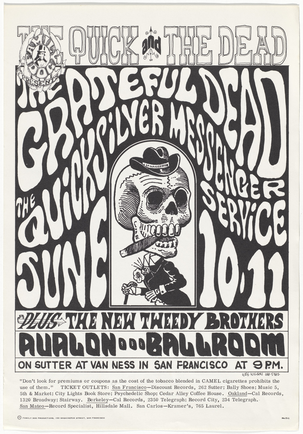 Wes Wilson. Grateful Dead, Quicksilver Messenger Service. 1967