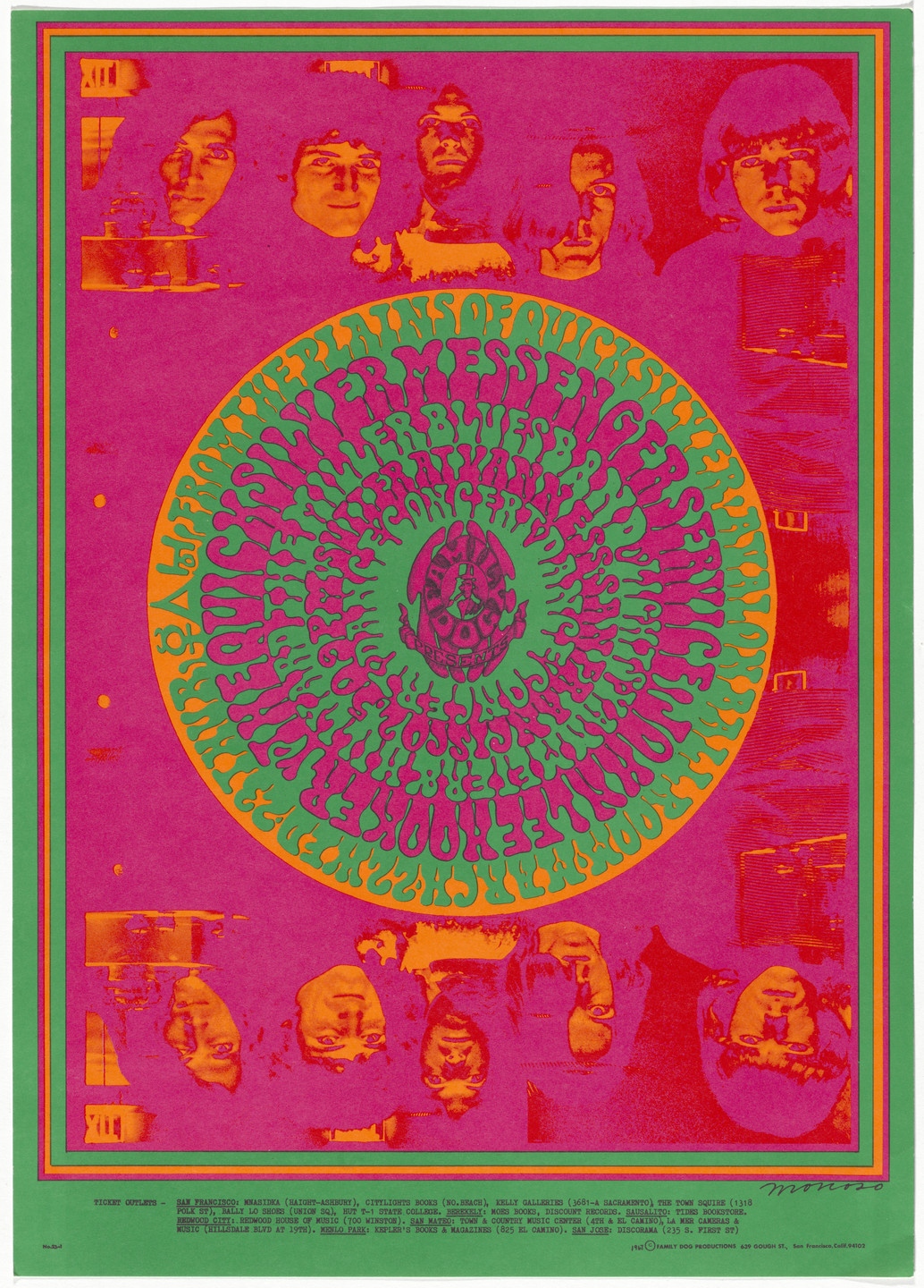 Victor Moscoso. Quicksilver Messenger Service, John Lee Hooker, The Miller Blues Band. 1967