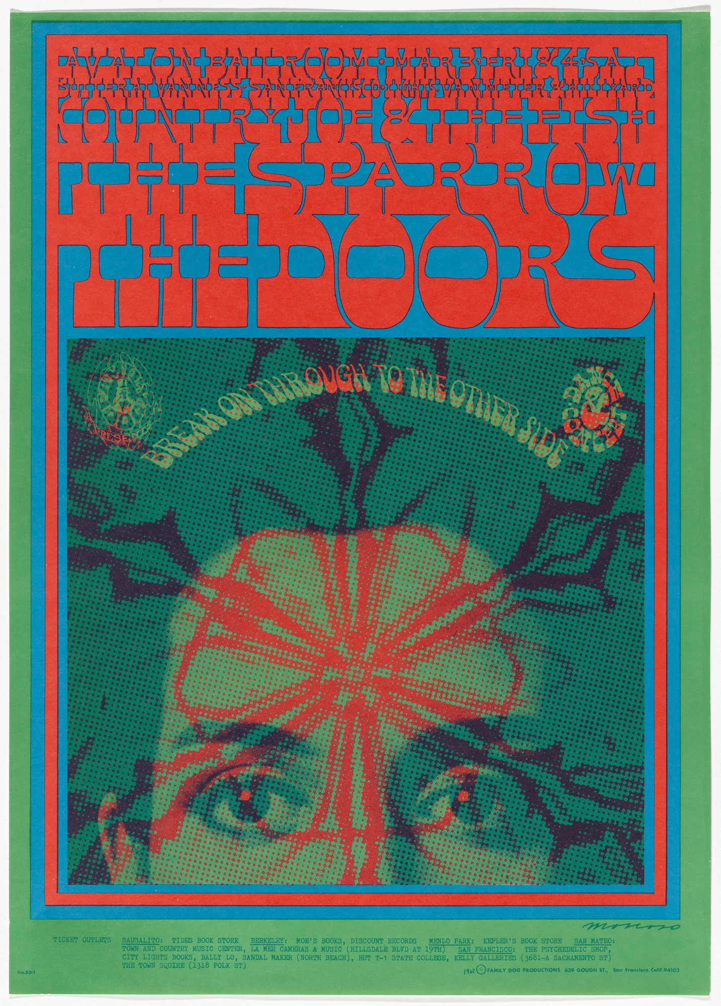 Victor Moscoso. The Doors, Sparrow, Country Joe and the Fish. 1967