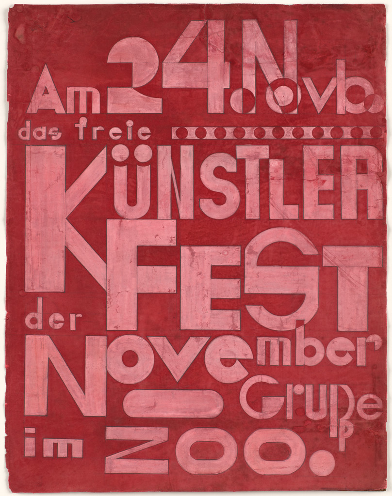 Poster design (unrealized) for November Group Artists' Festival (Künstlerfest der Novembergruppe)