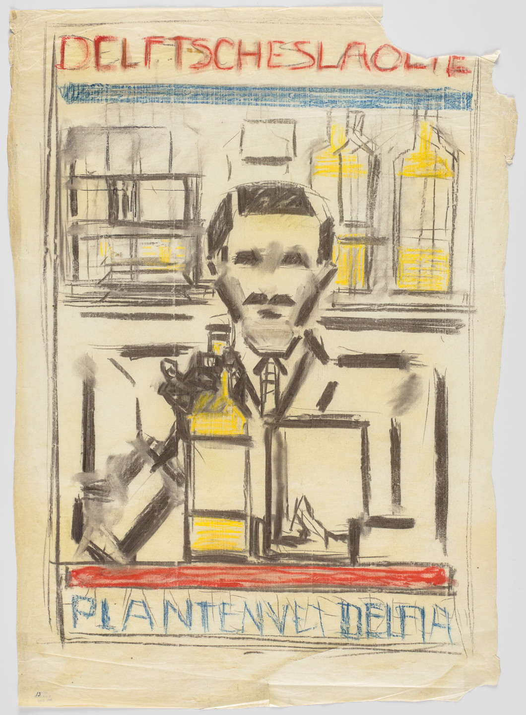 Bart van der Leck. Preliminary design for poster for Delft Salad Oil (Delftsche Slaolie). 1919