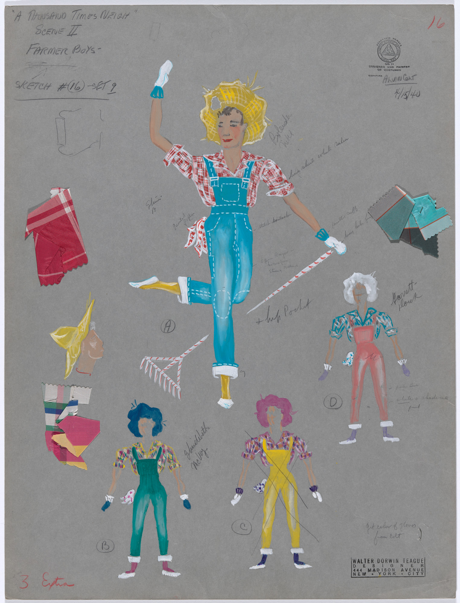 Alvin Colt. Farmer Boys. Costume design for the ballet A Thousand Times Neigh
