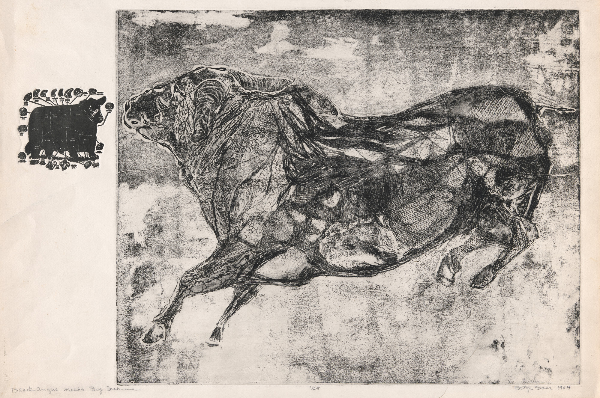 Betye Saar. Black Angus Meets Big Brahma. 1964