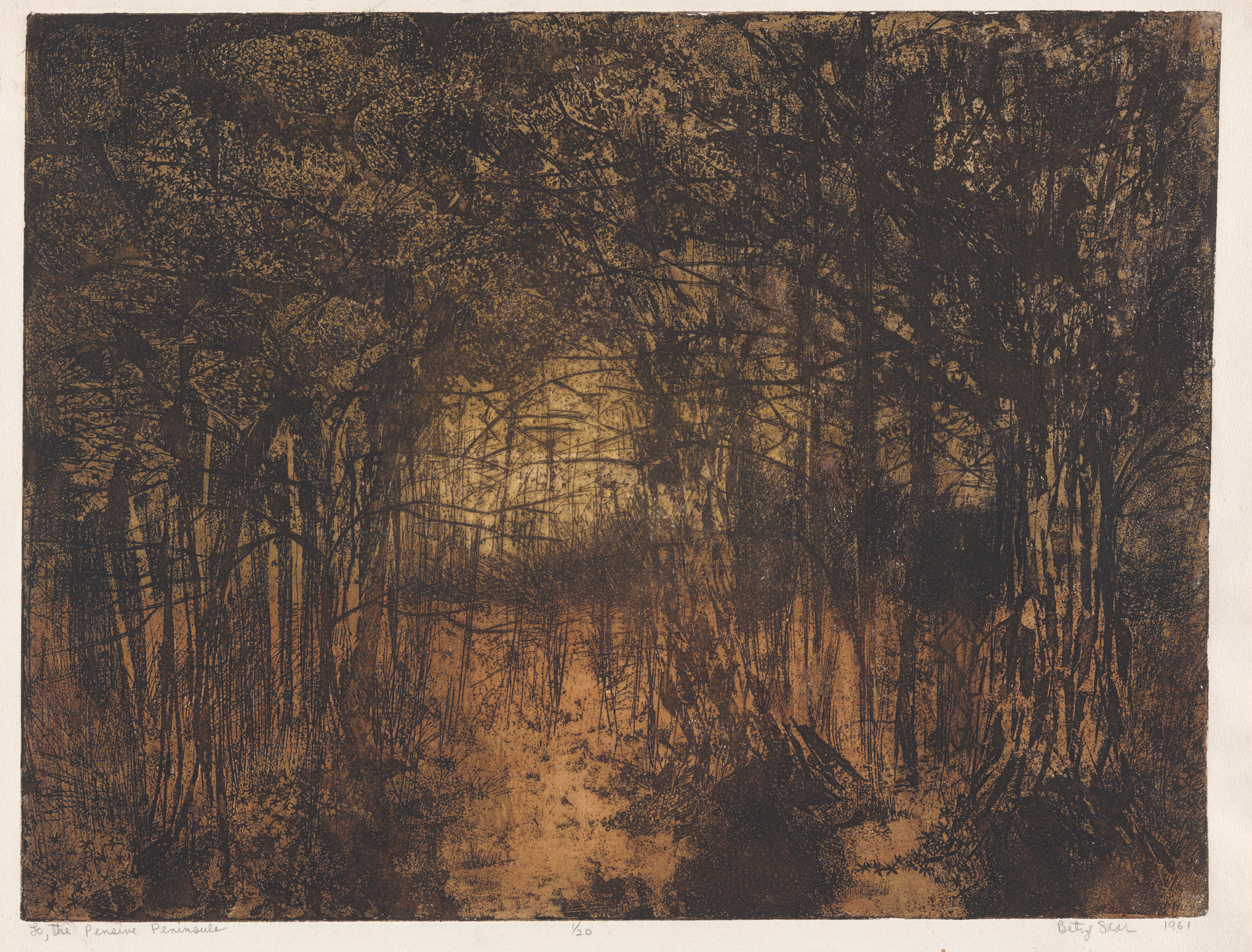 Betye Saar. Lo, The Pensive Peninsula. 1961