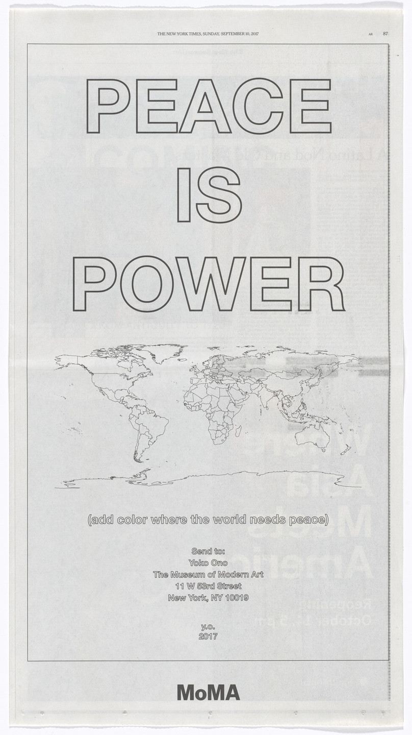 Yoko Ono. Power of Peace. 2017