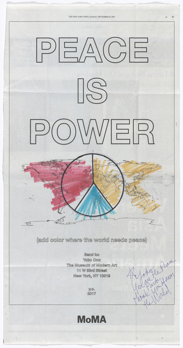 Yoko Ono. Power of Peace. 2017