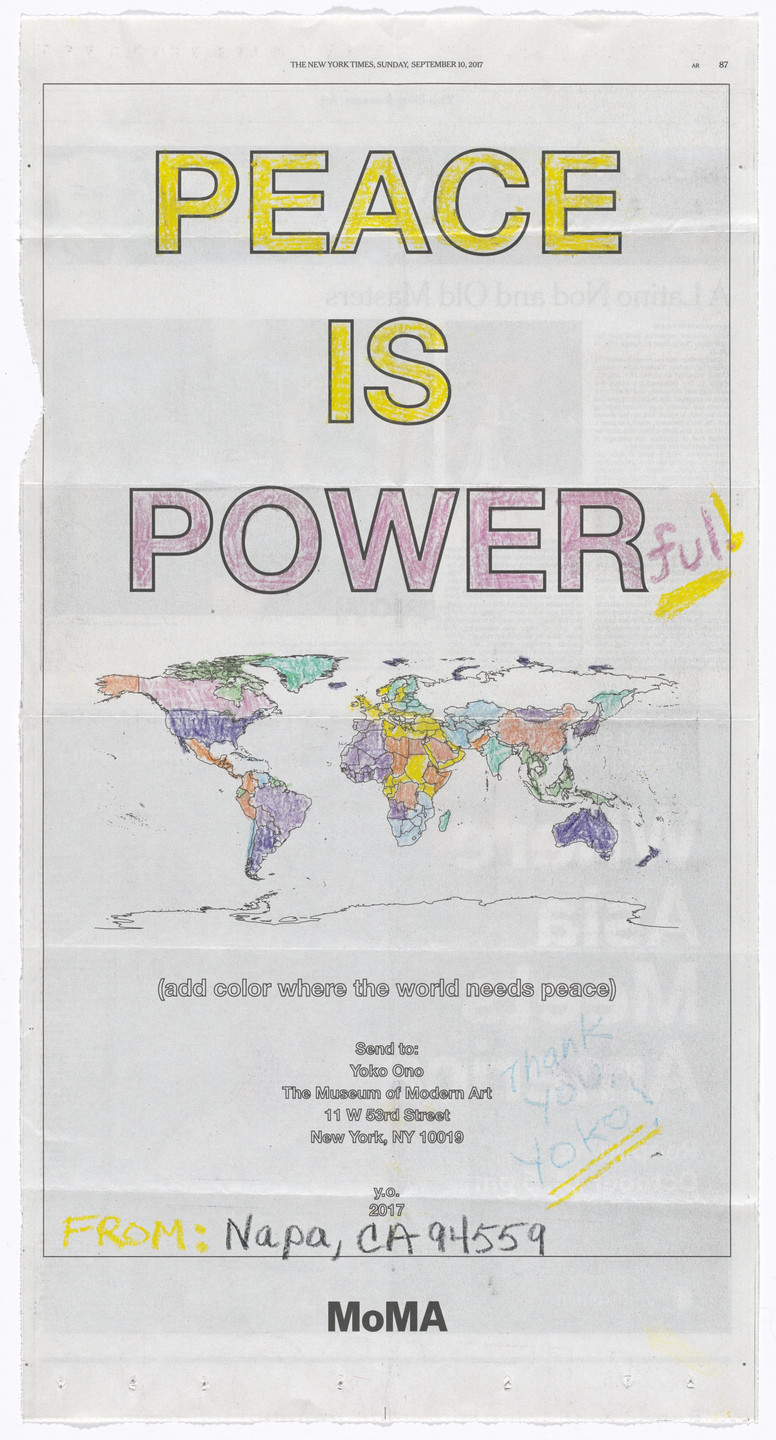Yoko Ono. Power of Peace. 2017