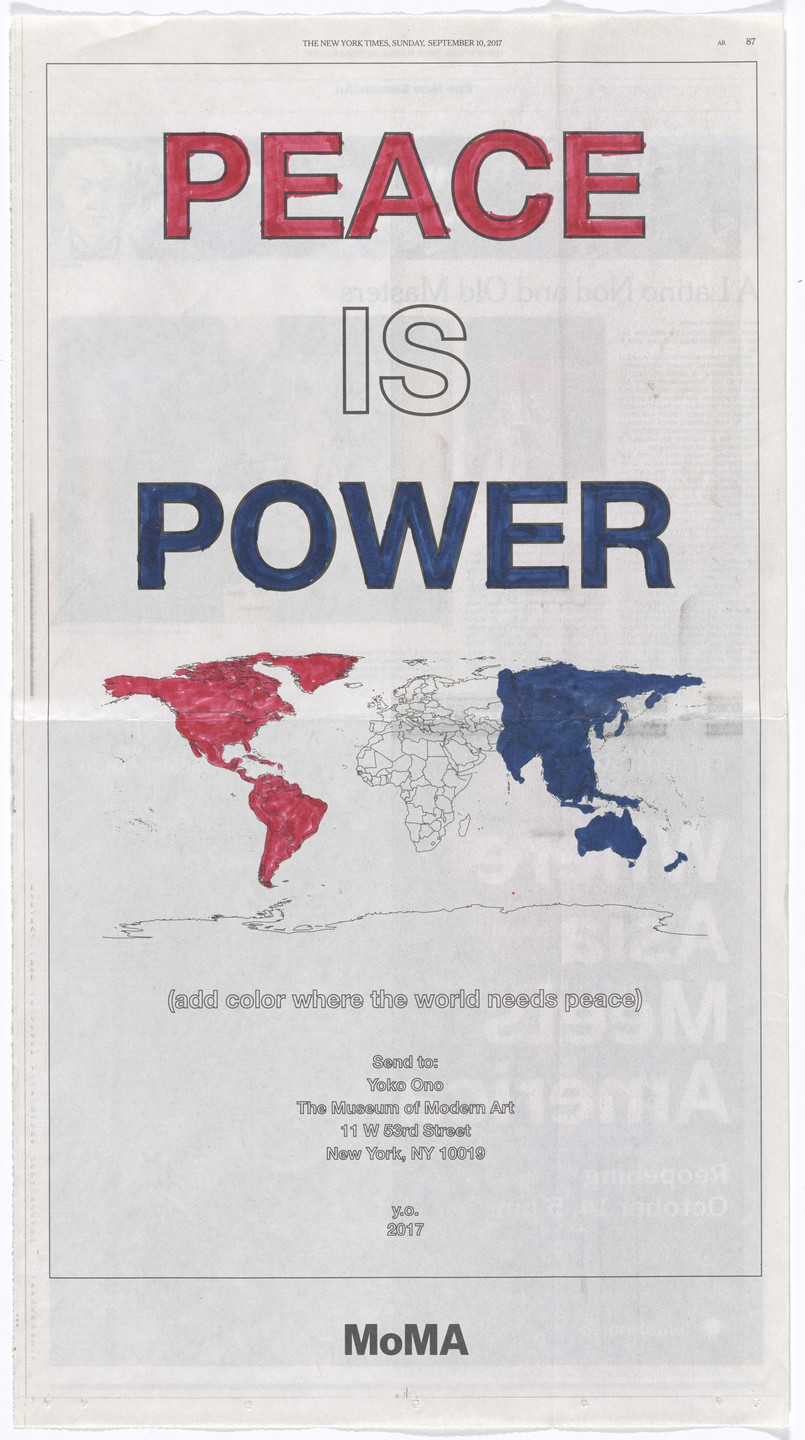 Yoko Ono. Power of Peace. 2017