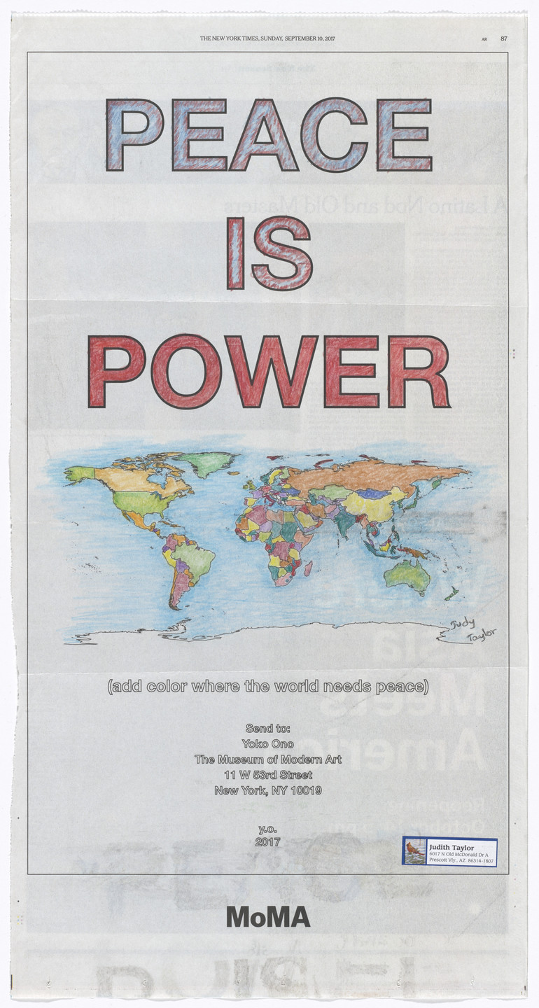 Yoko Ono. Power of Peace. 2017
